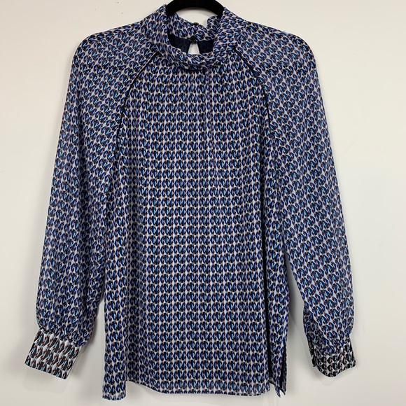 NWT Reiss Tatiana Diamond Print Blouse - Picture 3 of 5